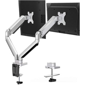 dual monitor arms silver