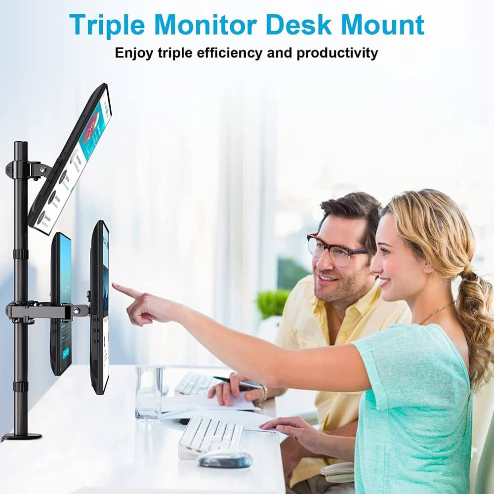 triple monitor mount for home office