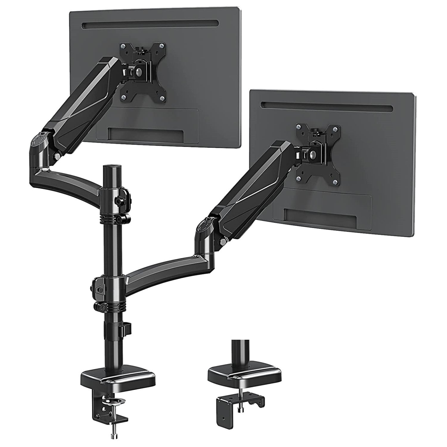 Height Adjustable Dual Monitor Stand Desk Mount for Two Monitors 32 ...