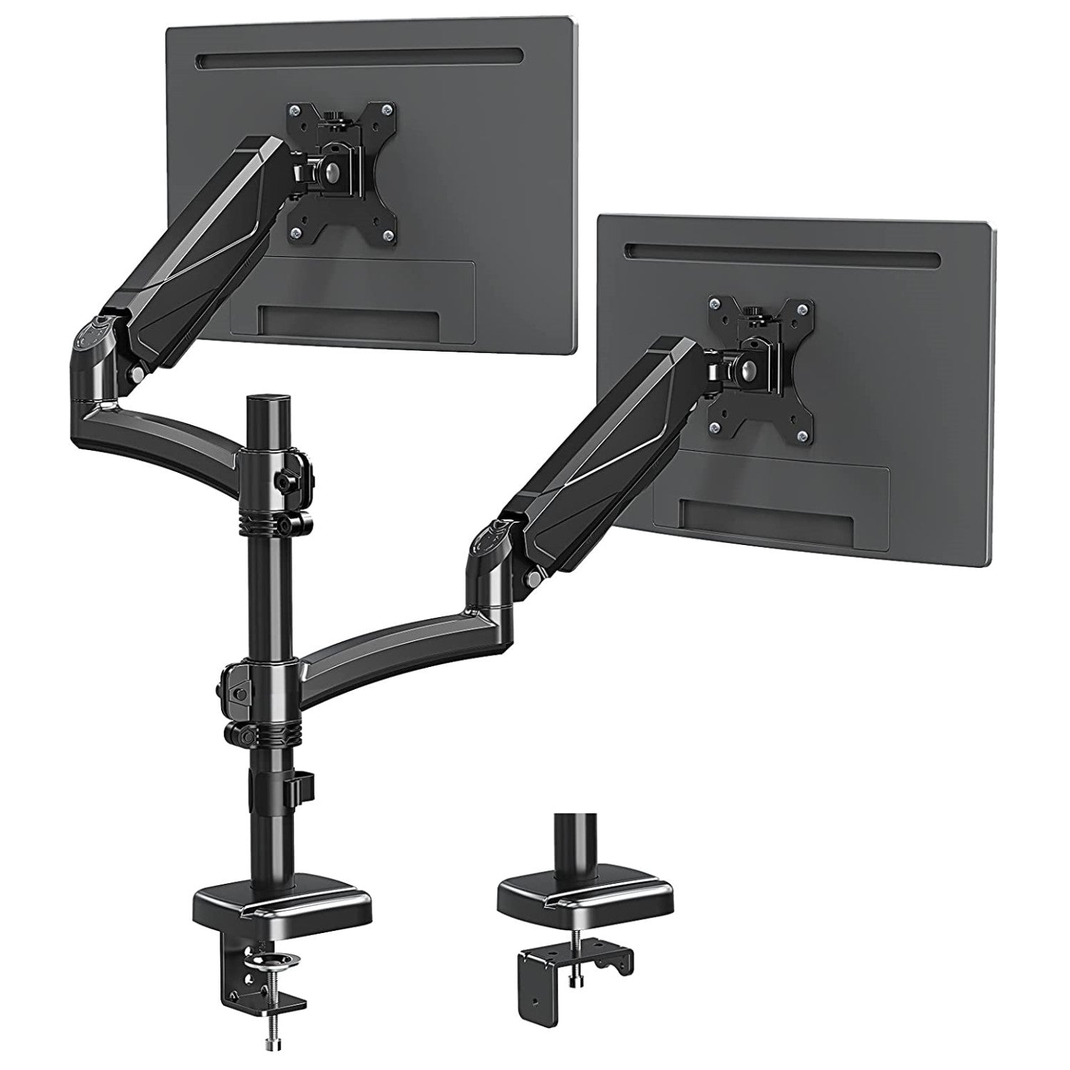 dual monitor arm height adjustable