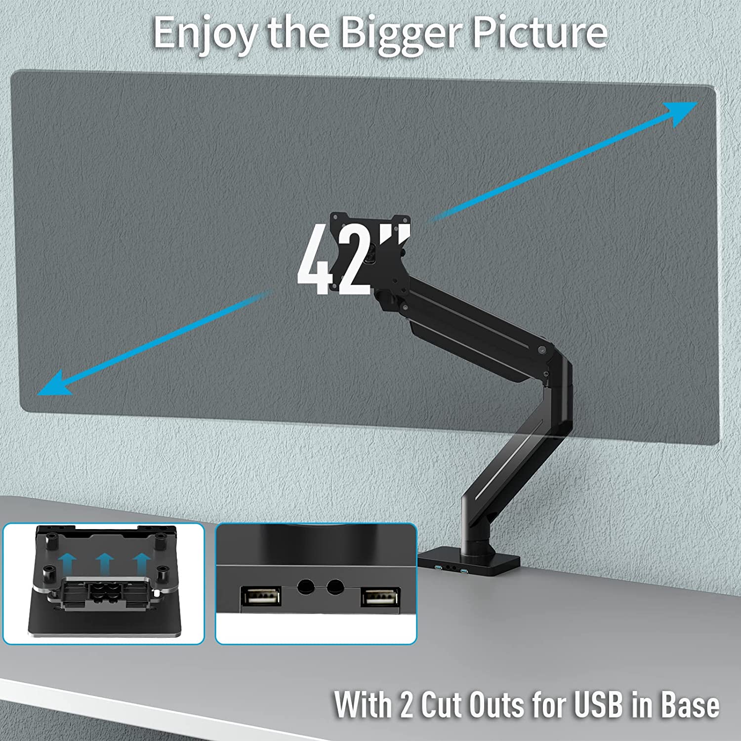 single monitor mount for max 42" monitor